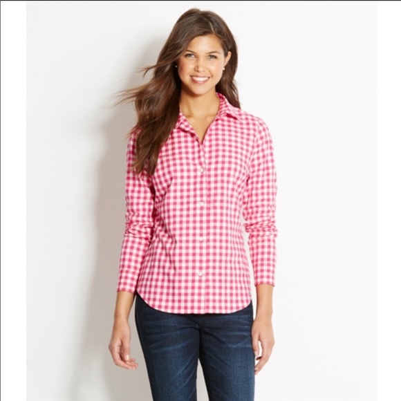 Vineyard Vines pink & white gingham long sleeve - Picture 2 of 6